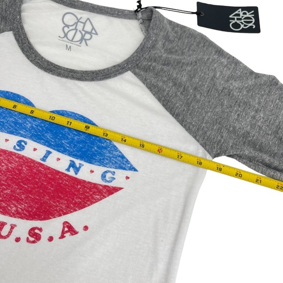 Chaser Womens Medium Raglan Long Sleeve Lightweight Graphic T-Shirt - Picture 5 of 6